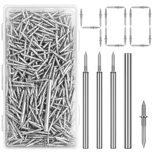 400 Pack Double-Headed Skirting Nails With Sleeve Tool - Double Sided Nails for Wood, Traceless Invisible Screws Seamless Solid Wood Baseboard