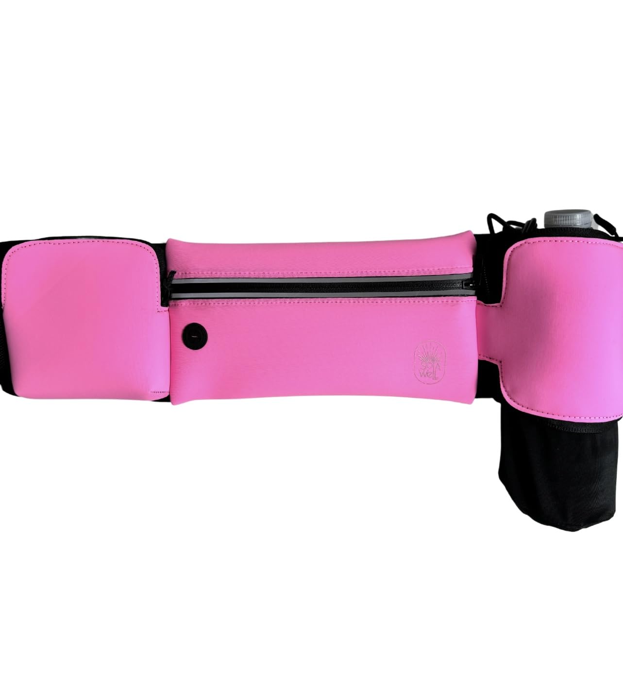 Running Belt with Water Bottle Holder - Waist Bag With Extender for Jogging, Hiking, Cycling, Walking - Dog Walker Hydration Fanny Pack - Sport Pouch