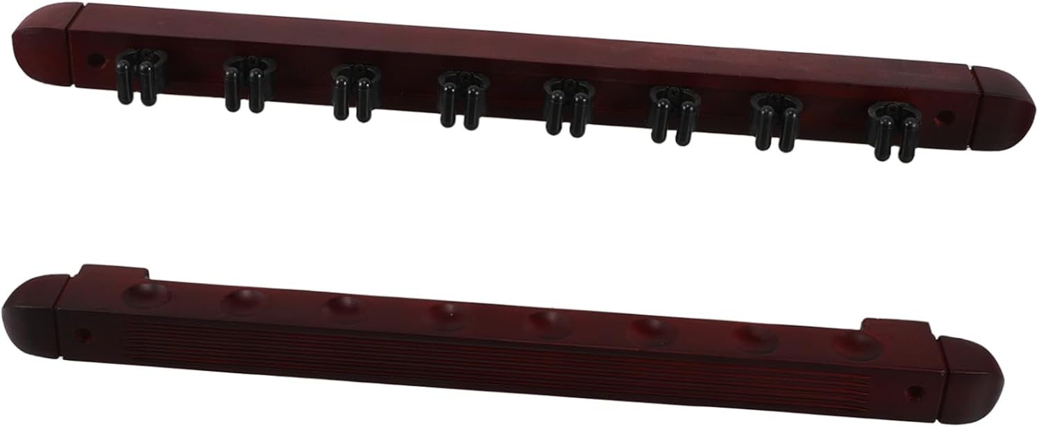Abaodam Wooden Billiard Cue Rack Clips Wall-mounted Pool Cue Holder Roman -saving for Billiards Table