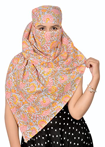 Image of Scarf For Girls 100% Pure Cotton Hand Block Printed Square