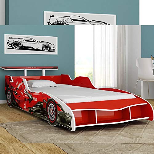 Cama Infantil Carro F1 090 Gelius Móveis Vermelho