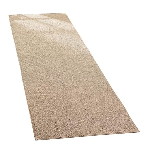 Collections Etc Extra-Wide and Extra-Long Skid-Resistant Floor Runner Rug for High-Traffic Flooring Areas, Including Entryways, Hallways, Foyers and Kitchens, Sand, 28"X120"
