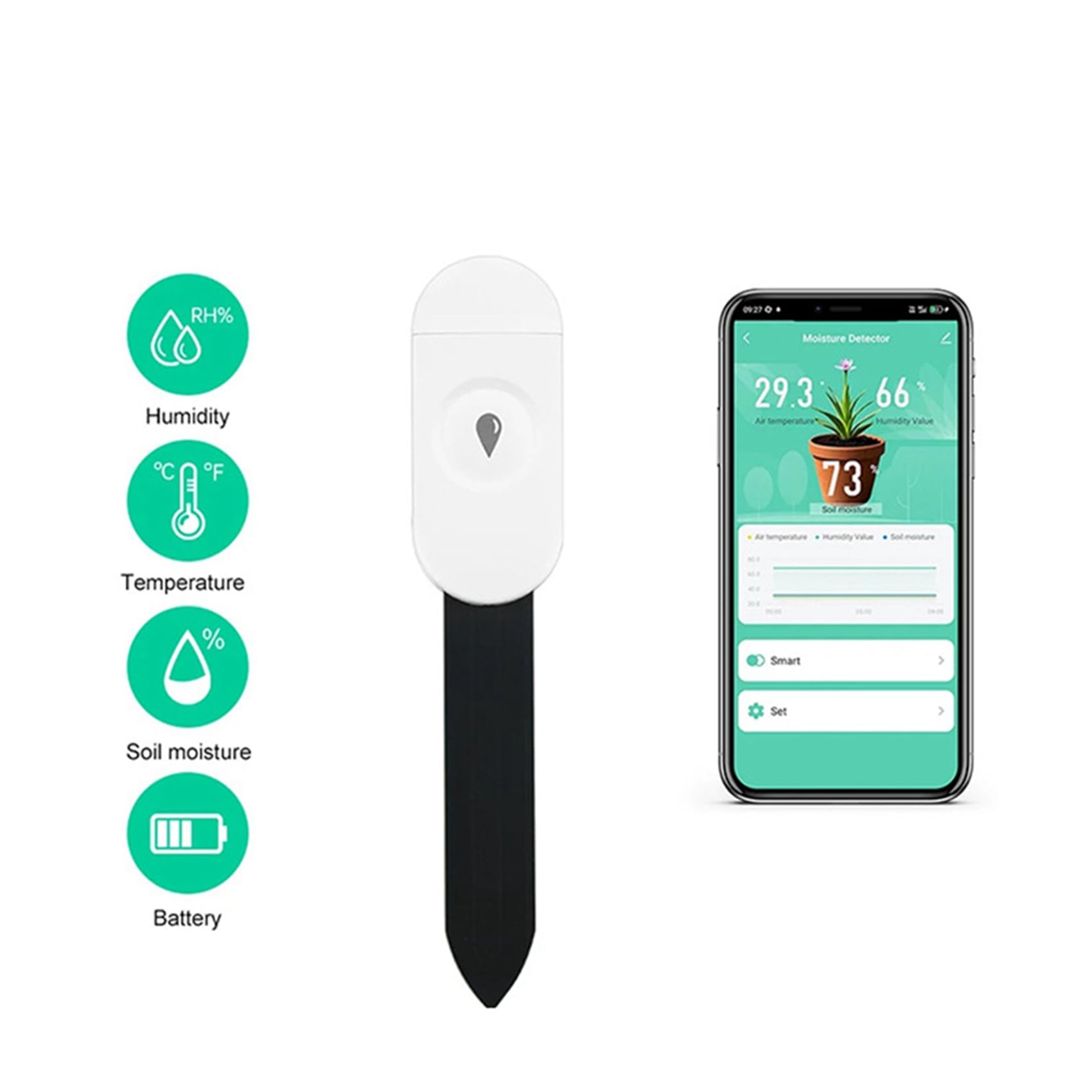 3 x Zigbee czujnik wilgotności gleby, czujnik temperatury ogrodu, tester wilgotności powietrza, automatyzujący detektor nawadniania do Home Assistant Z2M
