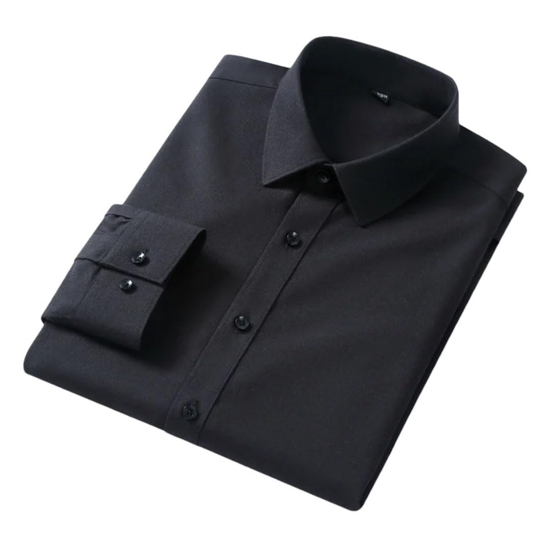 Camisas de manga larga para hombre, ajustadas, de lana, para oficina, diseñador, elegante, con botones, S9792, M