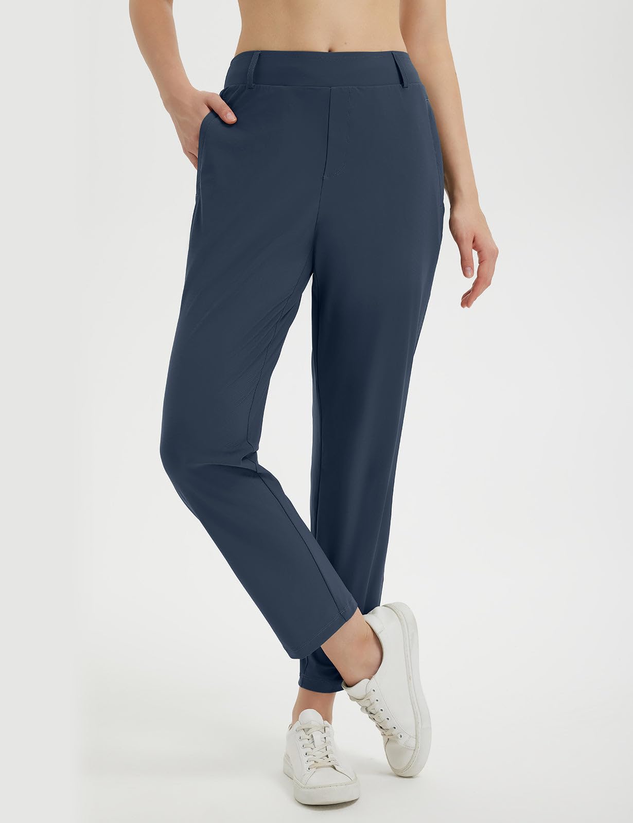 baleaf Pantaloni da golf da donna con passanti per cintura, tasche con cerniera, elasticizzati, da viaggio, lavoro, lavoro, elegante, casual, UPF 50+