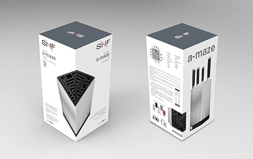 Miniatura 6 de A-Maze - Bloque de cuchillos para encimera, organizador de cocina, organizador de cocina para utensilios, elegante organizador rectangular para