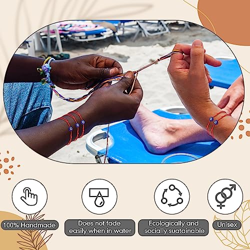 Yinkin 12 Pcs Red Evil Eye Bracelets for Women Protection Bracelet for Christmas Adjustable Lucky Bracelet String Pack Evil Eye Charm Strand Bracelet for Adult Kids Gifts3