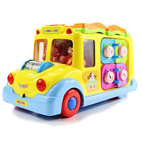 Fisca Intellectual Musical School Bus, Learning Educational Toys For Baby & Toddler, Electronic Car With Lights For 1 2 3 Year Old Boys And Girls #TOP4