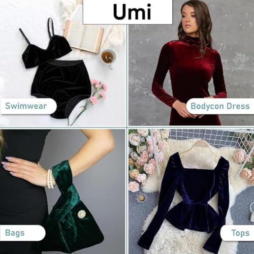 Image of Amazon Brand - Umi 3 Mtr Multi Purpose Velvet Fabric Cloth for Decoration, Trousseau Packing, Party Hall, Bouquet, Gift Packing, Decor, Pooja Room (3 Mtr, White), Solid