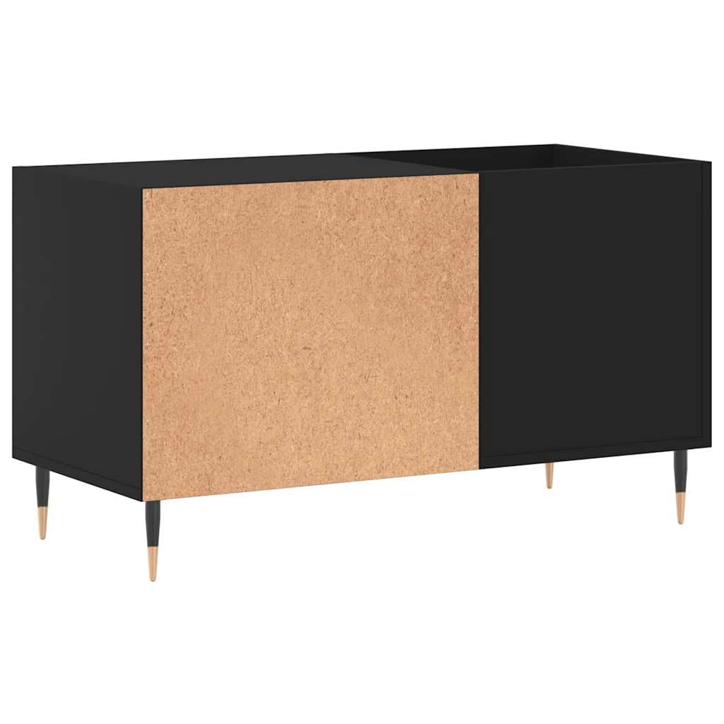 Armadio per dischi in legno, 85 x 38 x 48 cm, con gambe in ferro, spazioso per dischi in vinile, piastra superiore stabile per giradischi, credenza per soggiorno