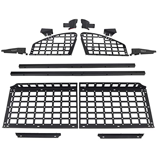 HIGH FLYING for Toyota Highlander 2020-2024 Car Accessories Modular Storage Molle Panel Shelf Luggage Carrier Trunk Organizer Aluminum Alloy A Set (Side Panel+ Shelf)