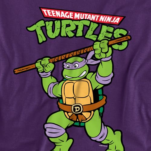 Popfunk Classic TMNT Teenage Mutant Ninja Turtles Unisex Adult T Shirt, Retro Donnie, Large