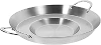 Vista 1 de Hemoton Comal Cazo - Utensilios de cocina cóncavos de acero inoxidable para tacos para exteriores resistentes al aire libre Cazo plancha utensilios