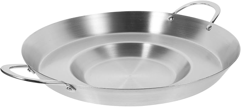 Hemoton Comal Cazo Stainless Steel Concave Comal para Tacos Heavy Duty Outdoors Cazo Griddle Fryer Cookware Wok Pan Fry Pans Chicharron Deep Frying Bowl Cookware Para Carnitas 38cm/15