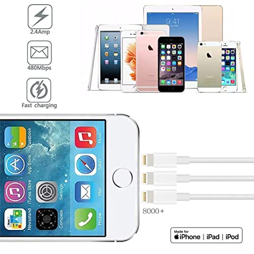 Iphone Charger Lightning Cable 6Ft 4Packs Quick Charger Rapid Cord Apple Mfi Certified For Apple Charger, Iphone 13 12 11 Pro X Xr Xs Max 8 Plus 7 6S 5S 5C Air Ipad Mini Ipod (Grey) #TOP6