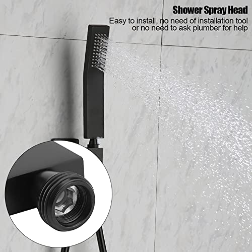Regadera de mano cromada negro mate para baño miniatura 3