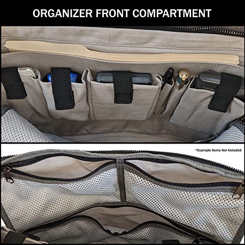 Canvas Messenger Bag For Men, Laptop Case, Satchel | Office Professionals, School Students, Travel | Waxed Canvas, Genuine Leather, Smoked Metal Hardware | Trolley Sleeve #TOP2
