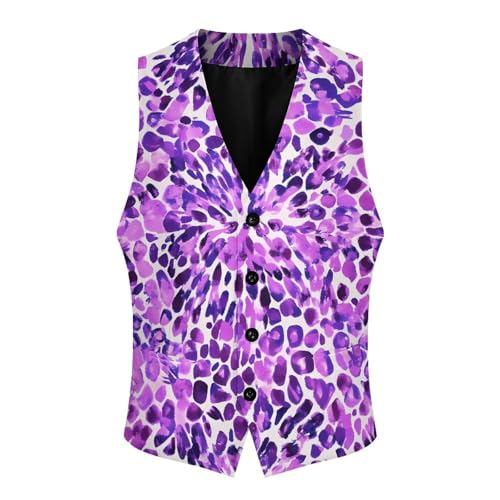 Leopard Pattern Men's Suit Vests Business Formal Dress Vest V-Neck Waistcoat for Wedding Casual4