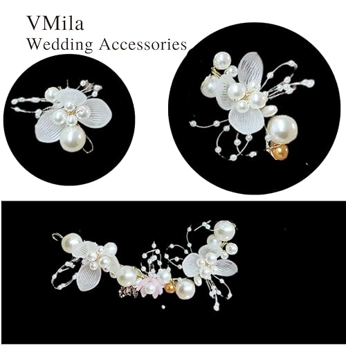 Miniatura 3 de VMila Corona de flores  Accesorios elegantes para el cabello de boda, hermoso tocado de niña de flores, perfecto para damas de honor y niñas de