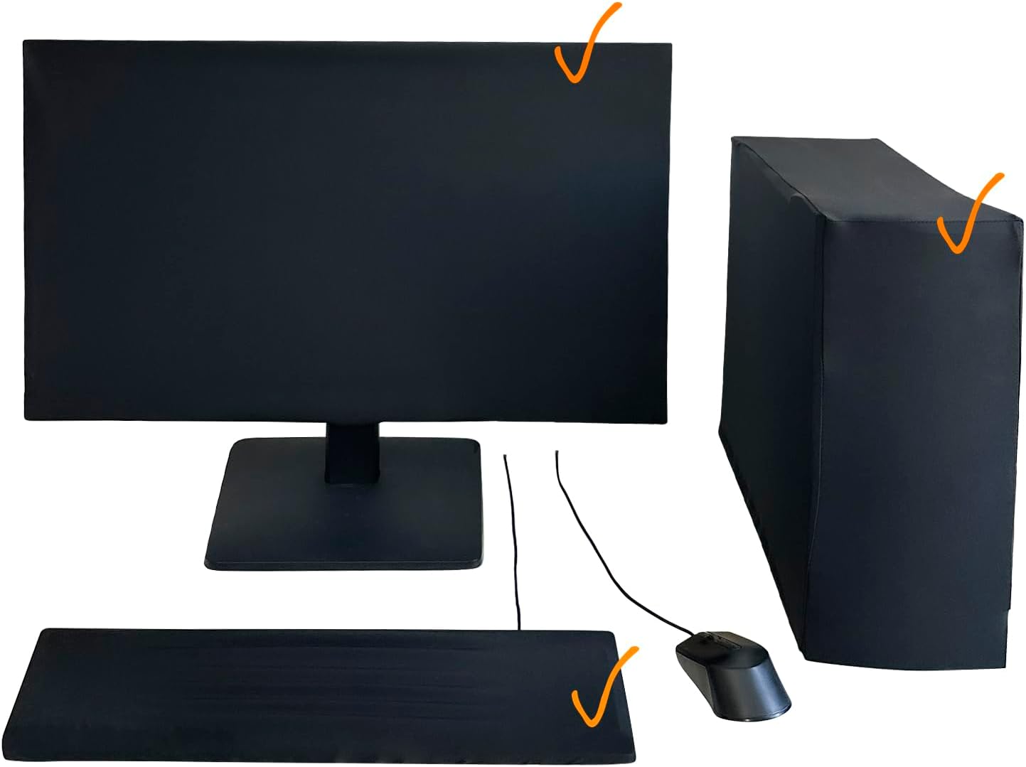 DustGuard Trio Monitor Dust Cover Set with Waterproof Elastic Fabric