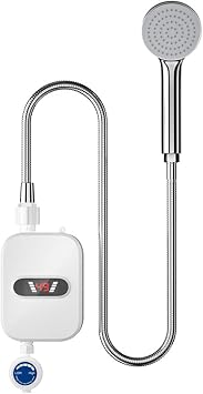 Electric Water Heater Electric Instant Water Heater, Small Instant Water Heater Instant Shower, 3 seconds Rapid Heating, 3,500 W, 110 V, LCD Display Temperature, Overheat Protection, Water Temperature