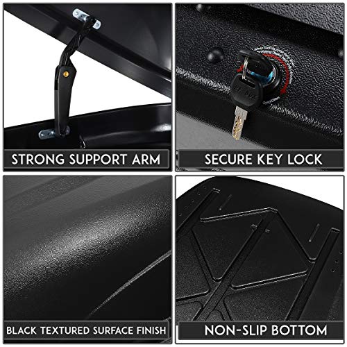 Image of DNA MOTORING Rooftop Cargo Box Carrier Lockable Heavy Duty Car Top Storage Case, Capacity 110 Lbs, 53 inch L x 34 inch W x 15 inch H, 11 17 Cubic Ft.(Textured Black), PT-ZTL-8166-BK