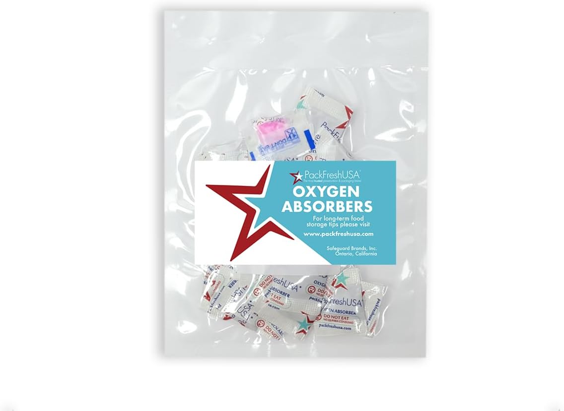 PackFreshUSA: 200 Pack - 10cc Oxygen Absorber Packs - Food Preservation - Long-Term Food Storage Guide Included image 2