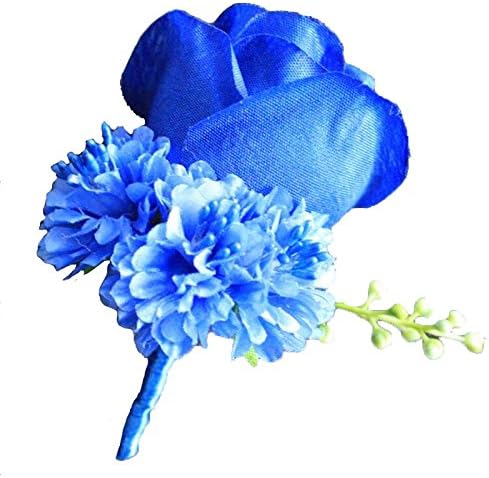 Boutonniere Buttonholes Groom Groomsman Best Man Rose Wedding Flowers Accessories Prom Suit Decoration Royal Blue