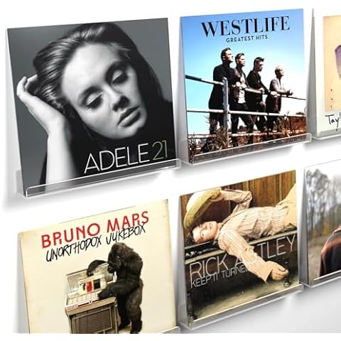 Laurensory Vinyl Record Shelf Wall Mount 6 Pack Cover