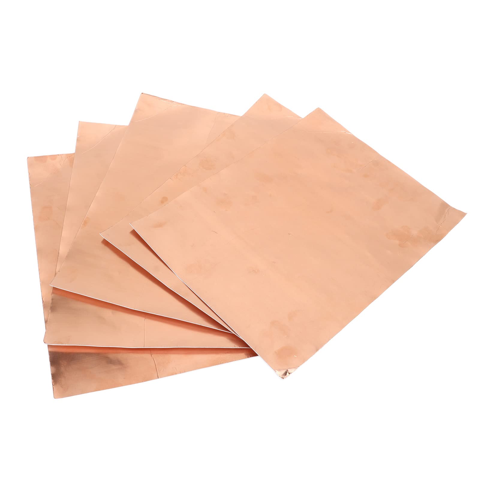Conductive Copper Foil Sheets, Single Sided Conductive Tissue and 5 Pack Single Sided Shielding for Electromagnetic Isolation, Personally Constructed Electronics Shielding