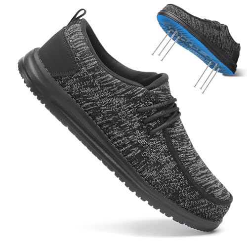 Image of VikoViren Slip On Steel Toe Shoes Men Loafers Safety Work Sneakers | Non Slip, Puncture Proof, Lightweight, Comfortable, Breathable, Indestructible Loafers Construction Shoes, Tennis, Casual