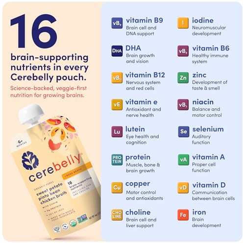 Image of Cerebelly Organic Baby Food Pouches, Bean & Veggie Protein Bundle, 18ct
