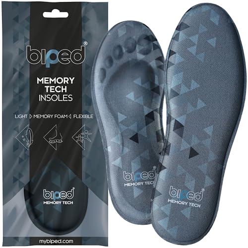 biped MEMORY TECH Palmilhas de espuma viscoelástica, palmilhas macias e premium para homem e mulher, para sapatos, sapatilhas e botas, para uso diário e desporto z2934 (37-38)