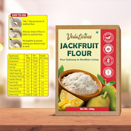 Premium Green Jackfruit Flour – Gluten-Free, High Fiber Superfood for Baking, Cooking, and Smoothies – 200g