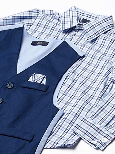 Image of Nautica Boys' 4-piece Formal Suit Set with Vest, Pants, Collared Dress Shirt, and Tie