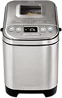 Vista 3 de Cuisinart Máquina para hacer pan, compacta y automática, ajustes personalizables, panes de hasta 2 libras, CBK-110P1, máquina de plata y helados