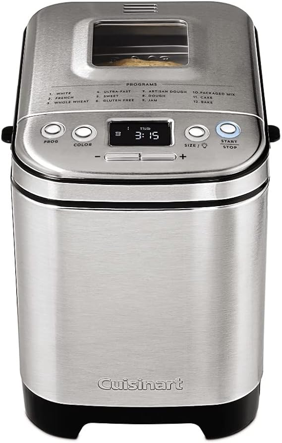 Cuisinart Bread Maker Machine, Compact and Automatic, Customizable Settings, Up to 2lb Loaves, CBK-110P1, Silver & Ice Cream Maker by Cuisinart, Ice Cream and Frozen Yogurt Machine, 2-Qt. Double