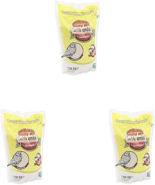 Tyrol | Sable Anisé pour Oiseaux Domestiques | Pour Cage à Oiseau | Apports en Phosphate, Iode et Calcium | Hygiène, Bien-Être et Digestion des Graines | Facile à Utiliser | 1 Sac de 1,150 Kg
