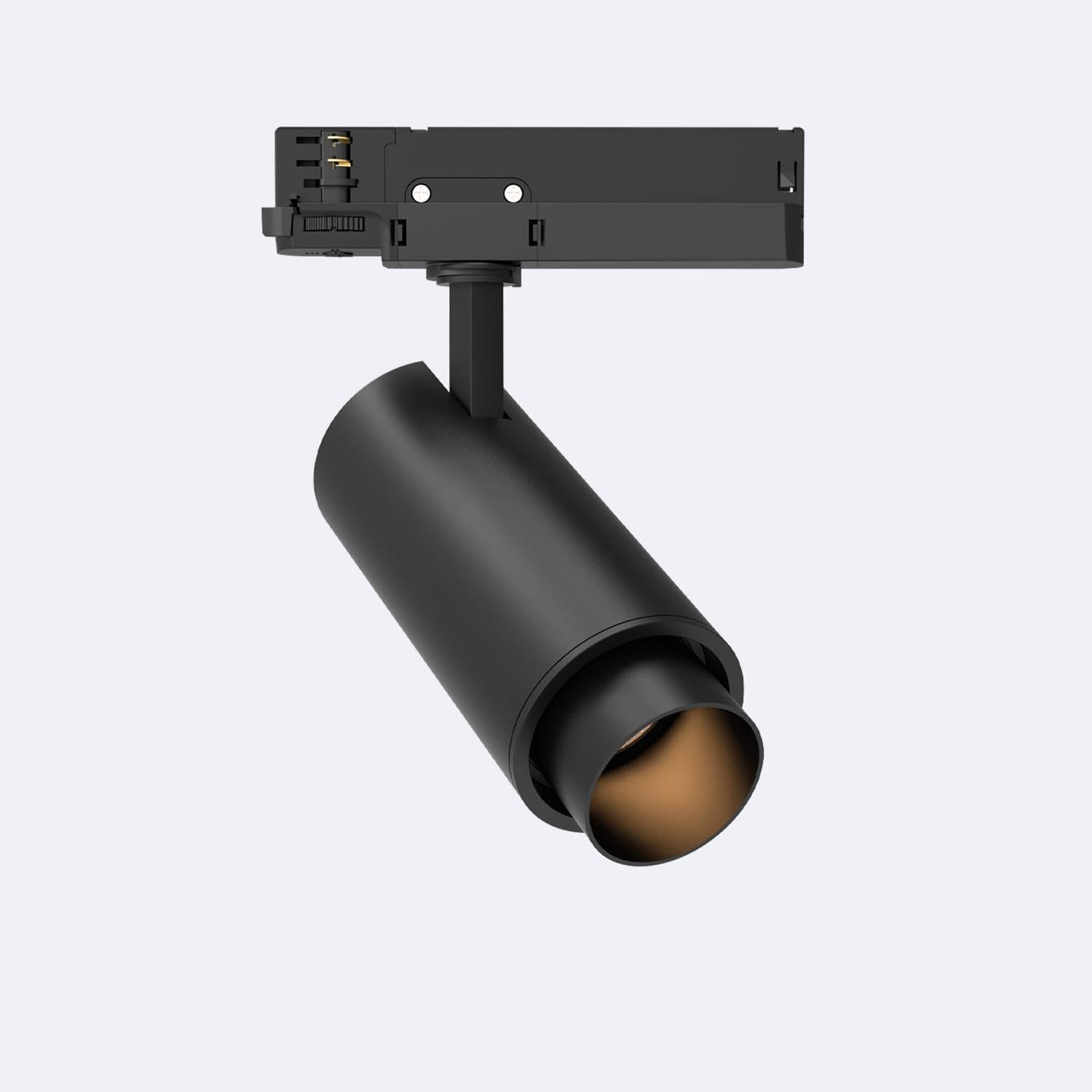 LEDKIA Foco Carril LED Trifásico 20W Fasano Cilindro Regulable Negro 4000K