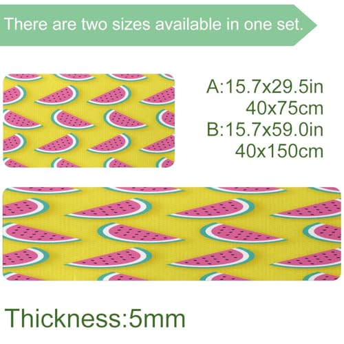 Tapis de cuisine lavable antidérapant absorbant lot de 2 jaune - 4
