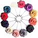 Gellwhu 12pcs Men's Suit Lapel Flower Brooch Pin Rose for Wedding Boutonniere Stick