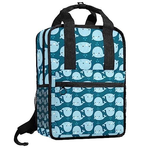 Sac à dos mignon garçons à motif baleines pour l'école et sorties