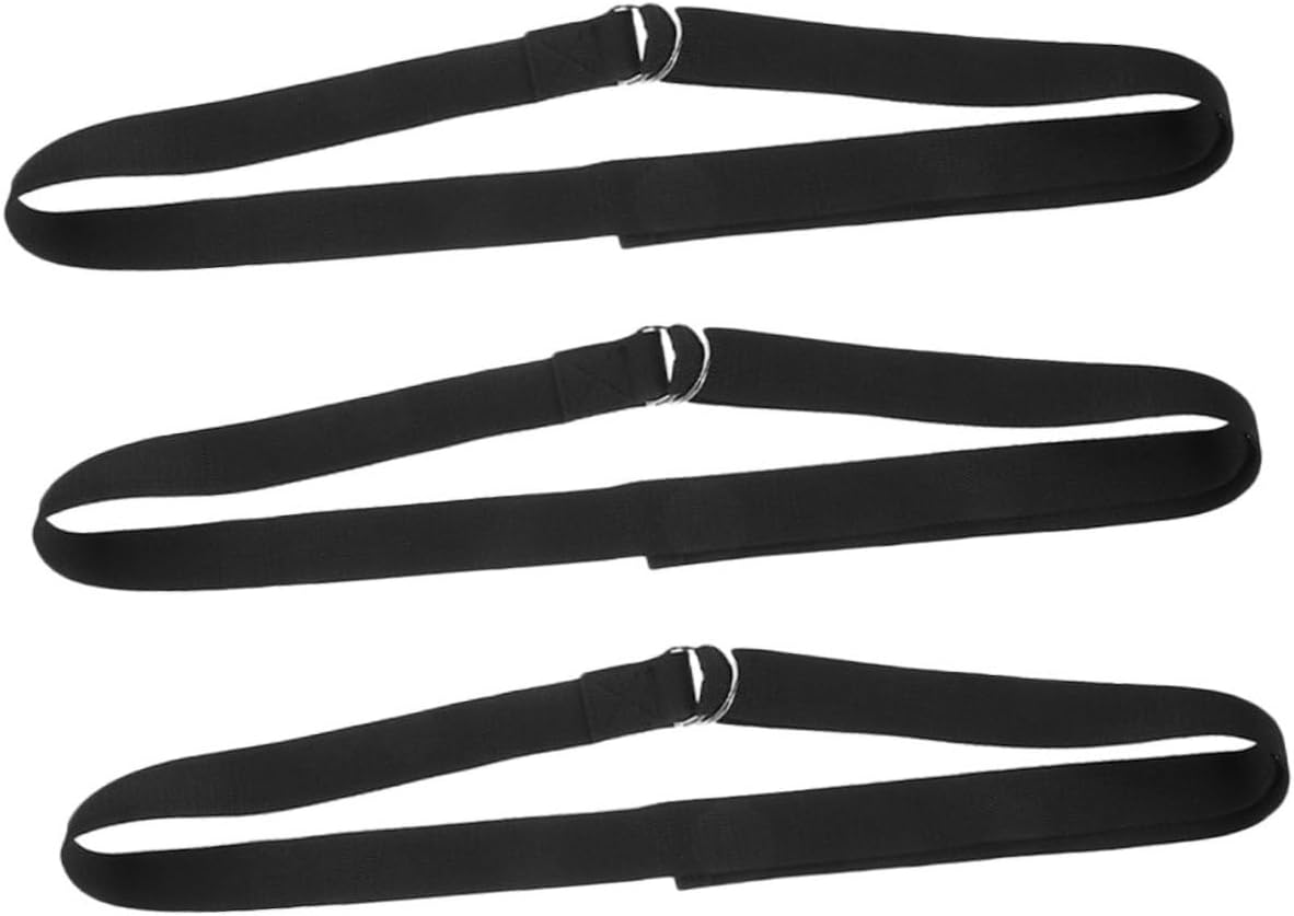 Mikikit 3pcs Adjustable Yoga Strap Non Elastic Bands with Ring for Safe Stretching and Fitness for Yoga and Muscle Relaxation
