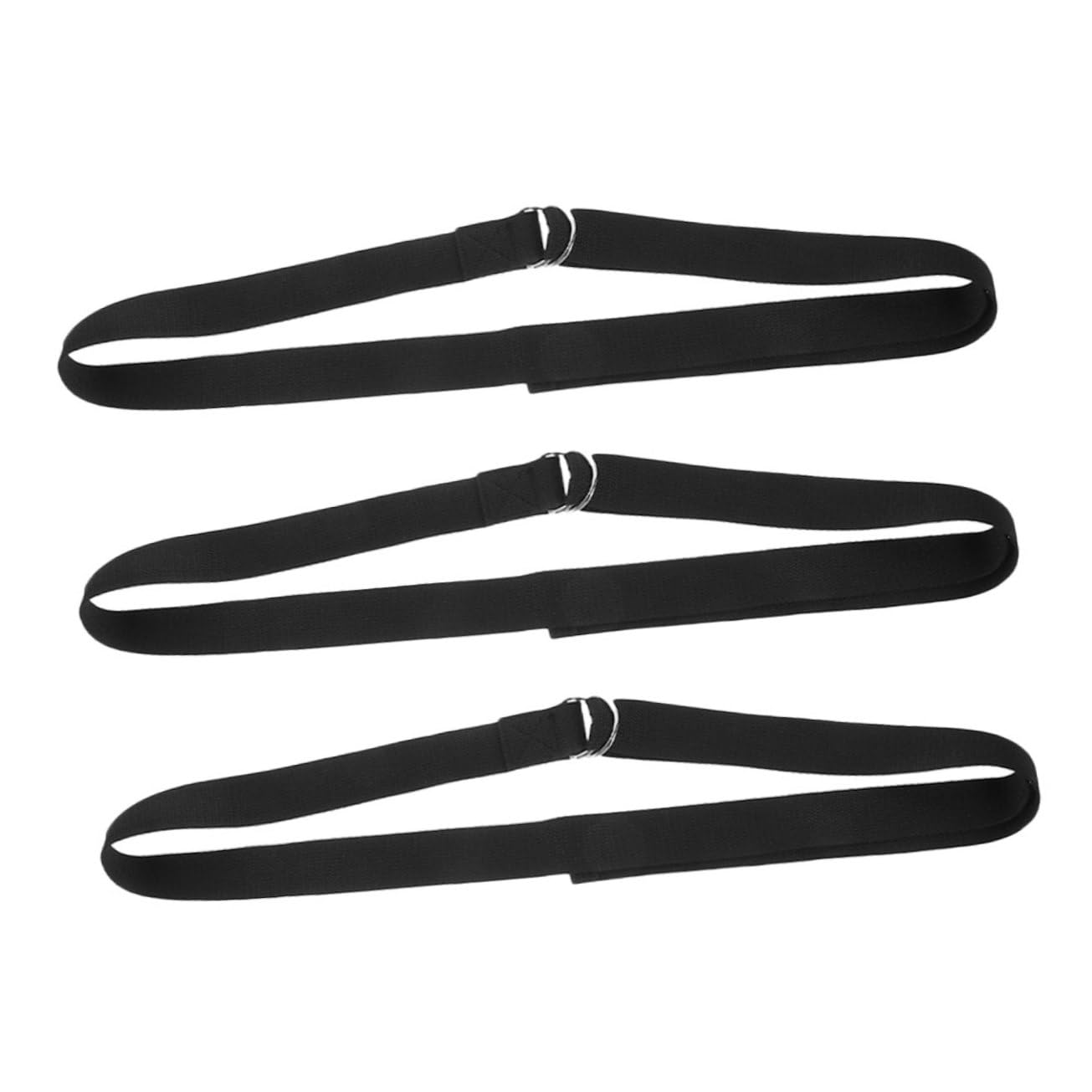 Mikikit 3pcs Adjustable Yoga Strap Non Elastic Bands with Ring for Safe Stretching and Fitness for Yoga and Muscle Relaxation