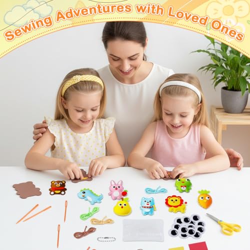 Image of PATPAT DIY Hand Sewing Stuffed Cartoon Key Charm Kit, Handmade Plush Key Charm Craft Set, Easy Stitching Sewing Kit for Kids & Adults, Fun Hands-On Activity for Parties, Groups & Creative Play