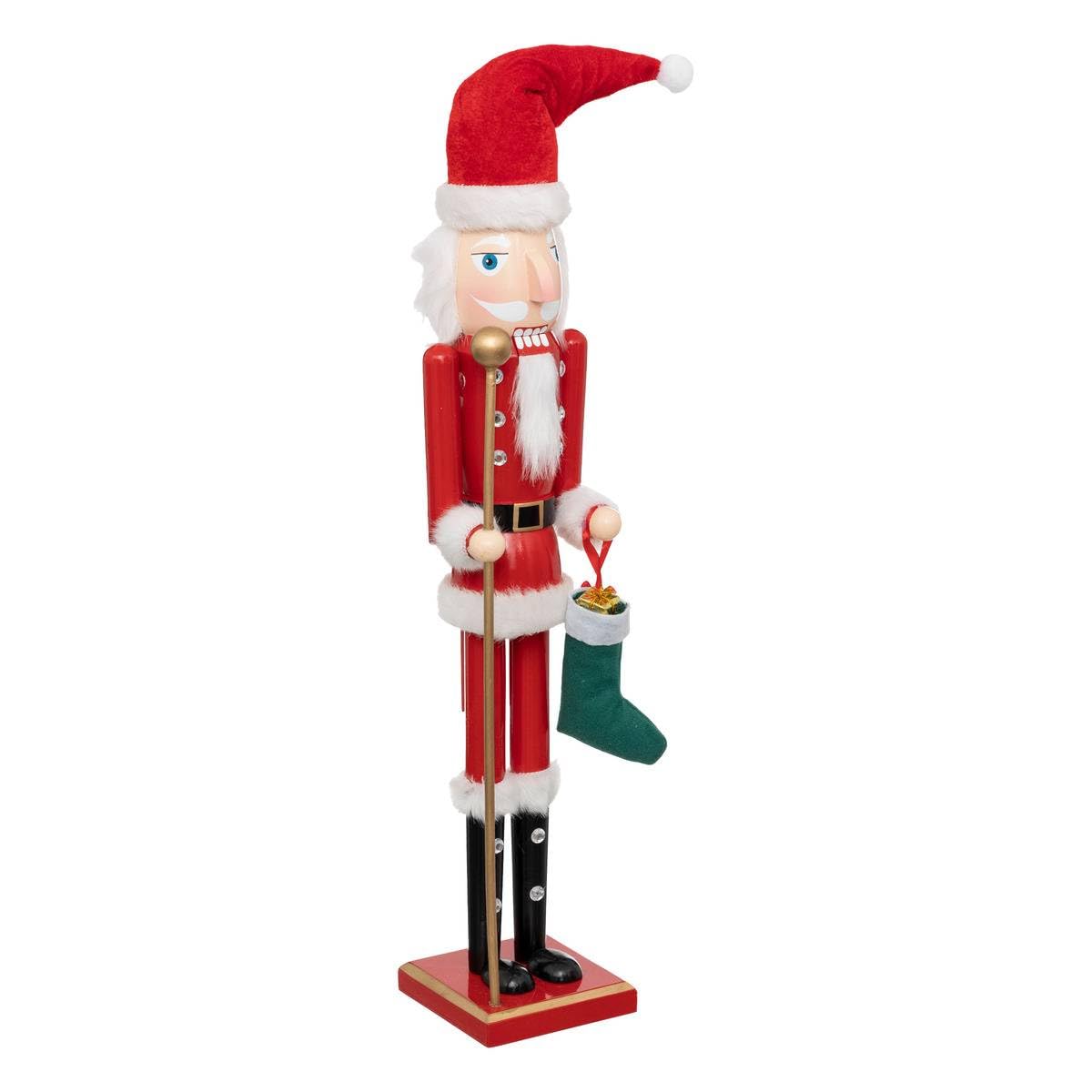 Casse Noisette Père Noël H60cm figurine traditionnelle pour décorer le pied du sapin