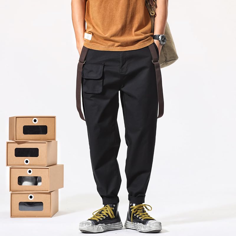 Men's Korean Work Suspenders Sports Pants4