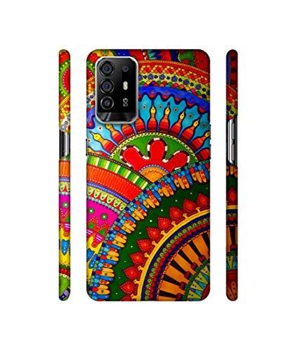 Image of Amazon Brand - Solimo Plastic Designer Rajasthani Rangoli Art 3D Printed Hard Back Case Mobile Cover for Oppo F19 Pro Plus 5G / Oppo A94 5G, Multi-Coloured