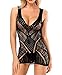 Produktbild Lingerie Dessous Bodysuit Frauen Mesh Sexy Hollow Out Negligee Babydoll Wäsche Netzs Flexibel Free Size Mini Silm Kleid Reizwäsche Dessous