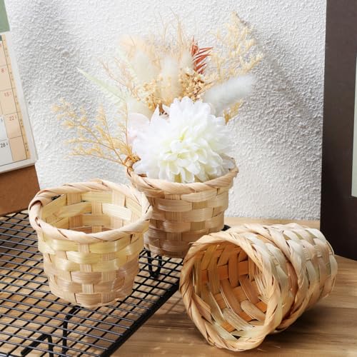 Mini panier tissé miniature avec anse pour décoration de table